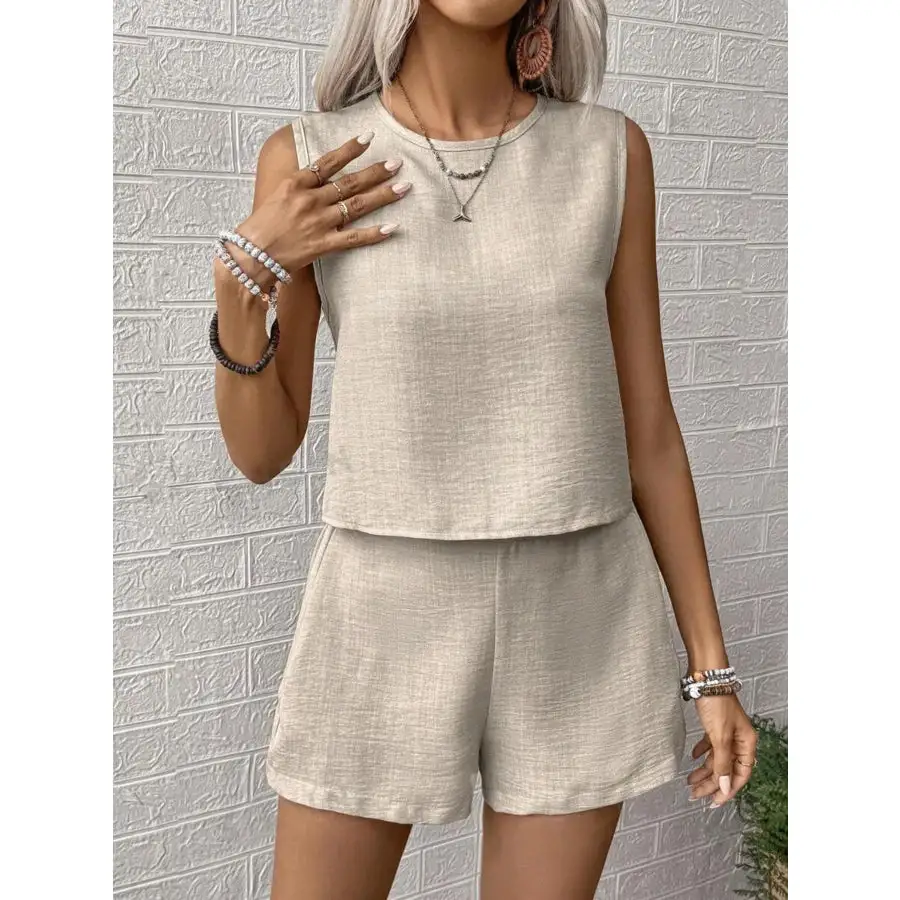 Everyday Round Neck Tank and Shorts Set