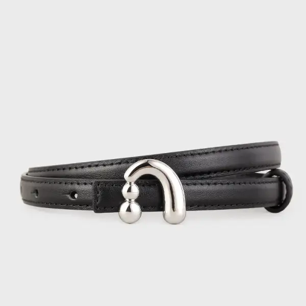 Buckle Skinny Leather Belt