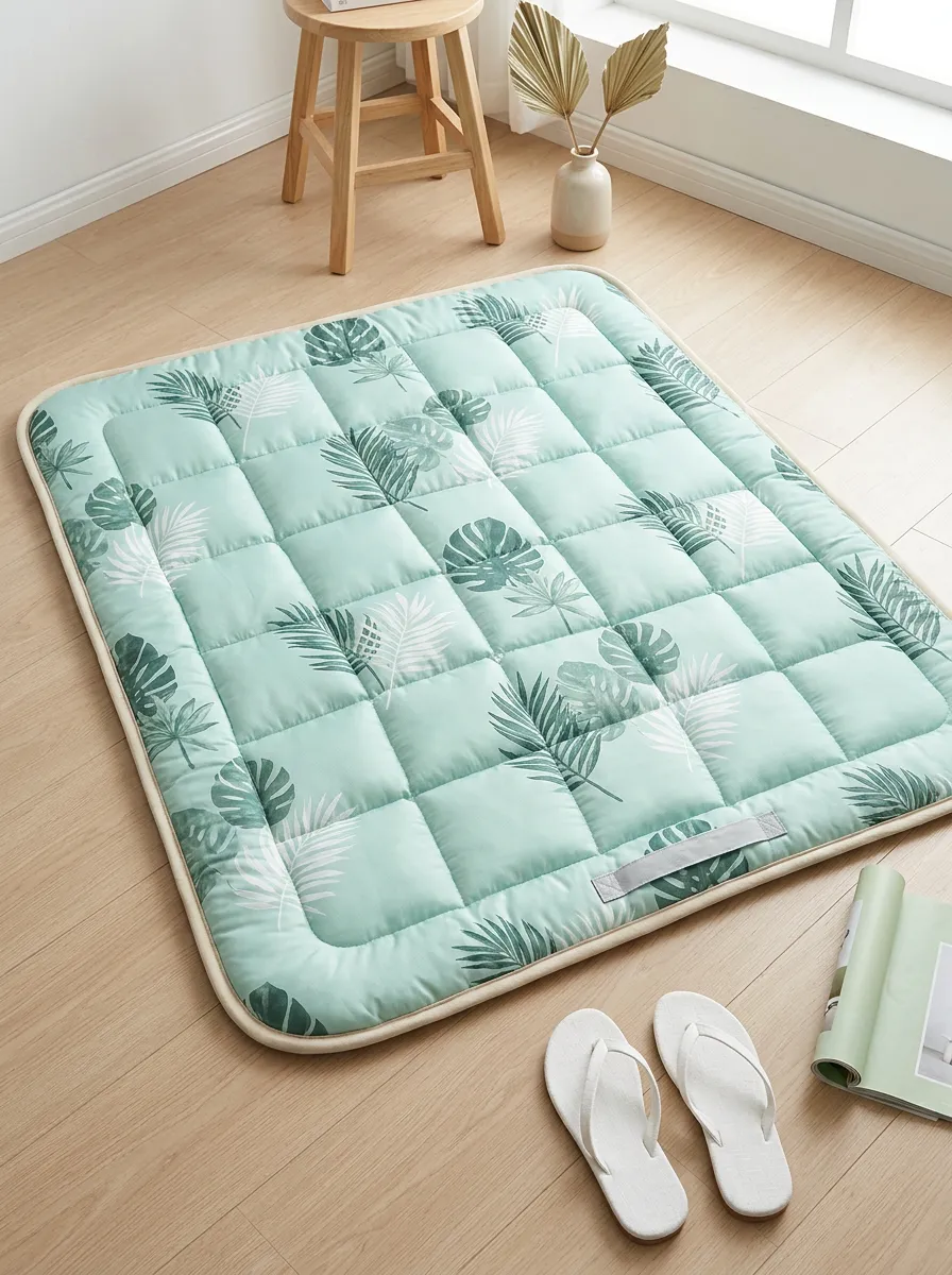 Tropical Palm Leaf Pattern Pattern Cooling Mat