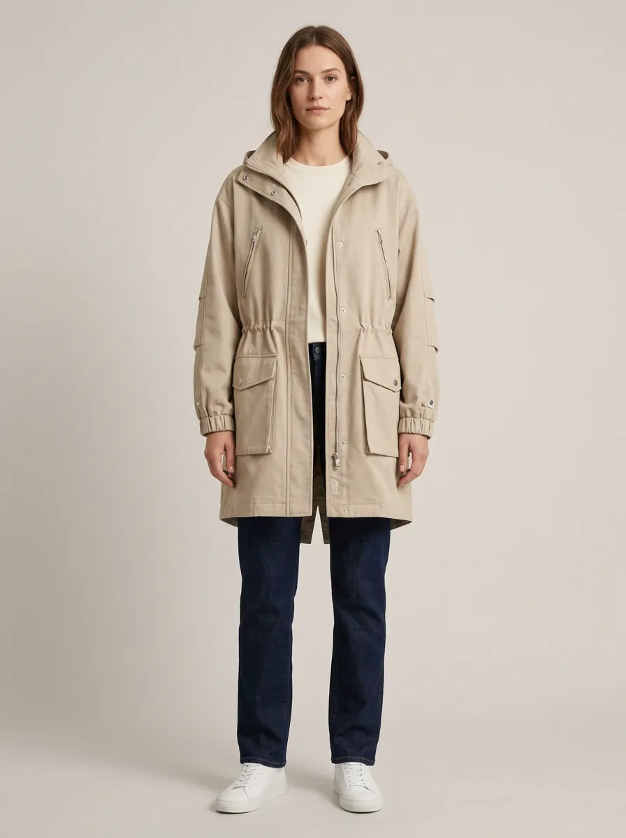 Casual Outdoor Hooded Utility Parka Jacket