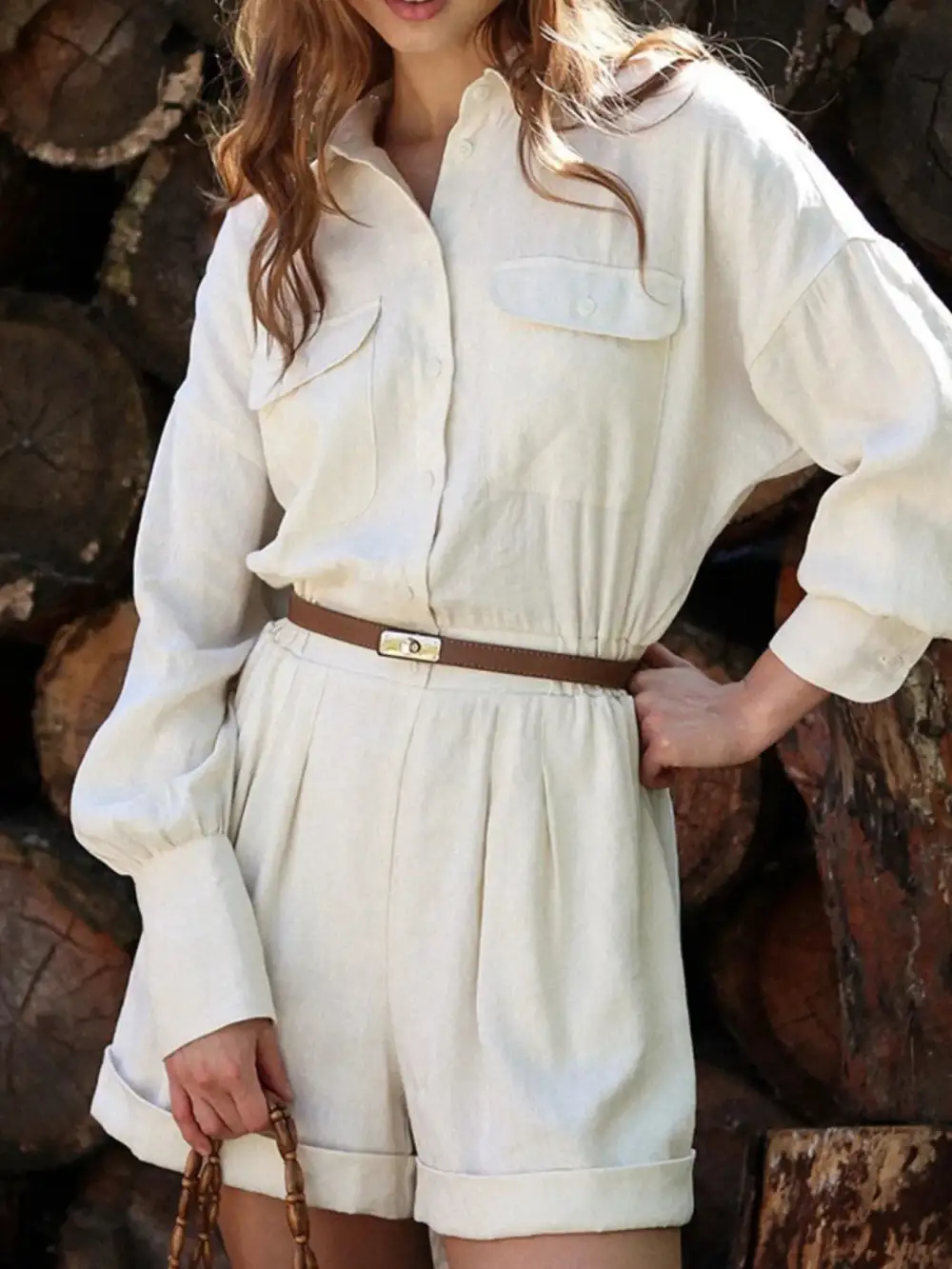 Modern Button Front Jumpsuit Romper