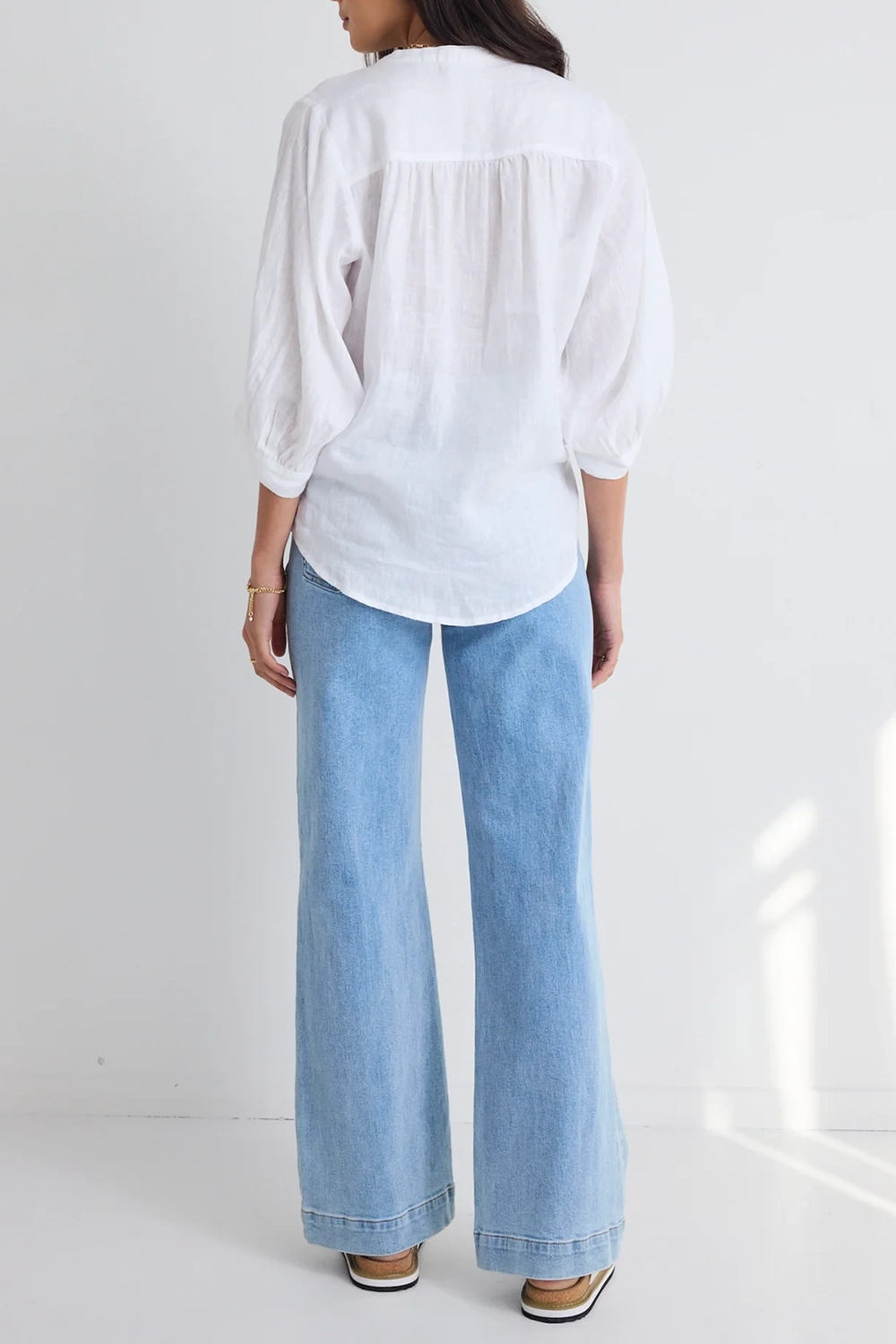 Light Blue High - Rise Wide - Leg Jeans