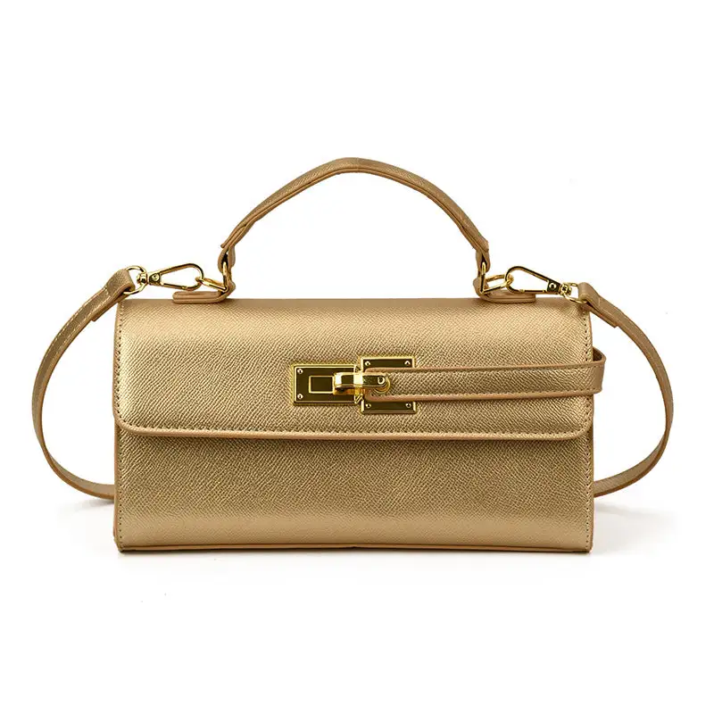 Minimal Compact Faux Leather Square Crossbody Bag