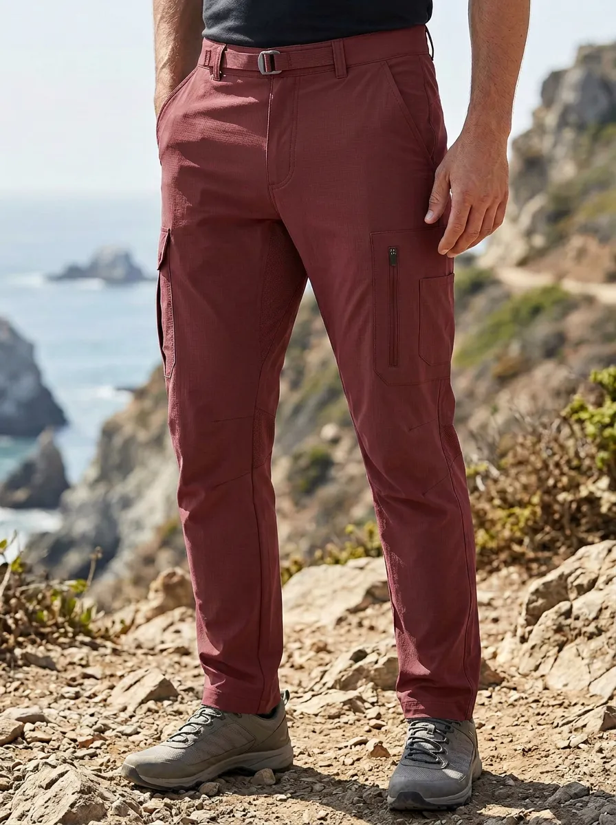 Men's Multi-Pocket Quick-Dry Active Belted Cargo Pants