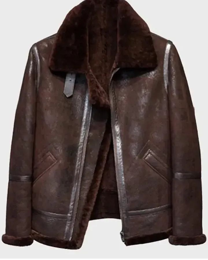 Aviator Bomber Biker Shearling Jacket