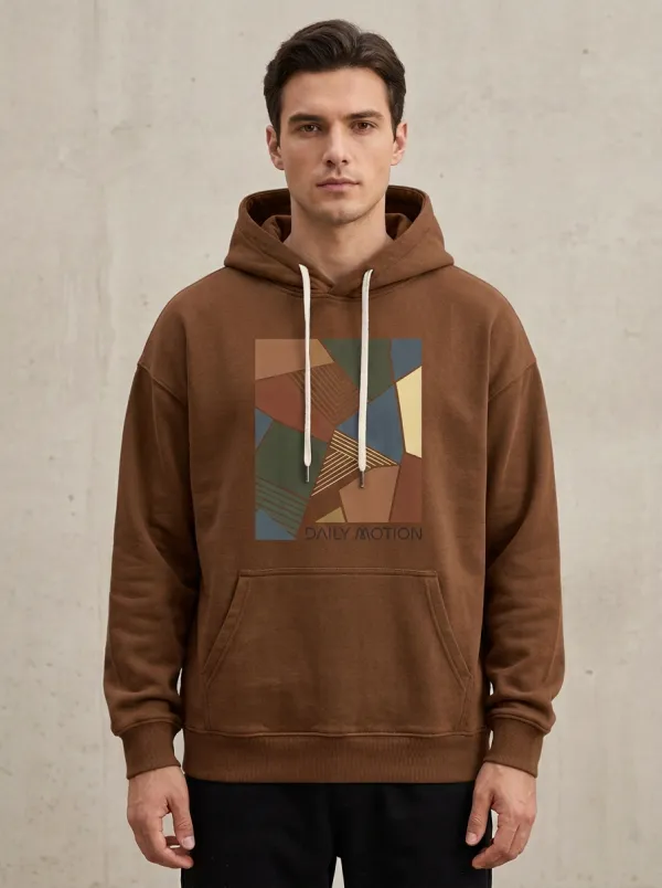 Men's Modern Daily Motion Geometric Abstract Print Hoodie