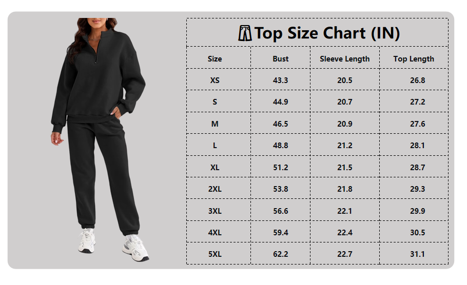 Women's 2 piece oversized half zip sweatshirt and jogger pants set
