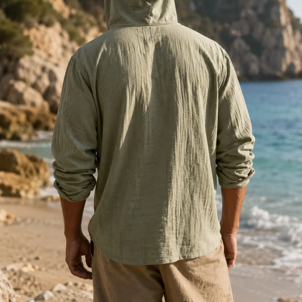 Hooded Linen Men's Shirt