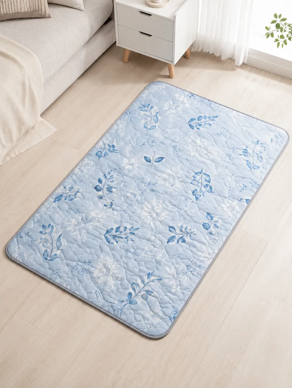 Blue Floral Print Cooling Mat