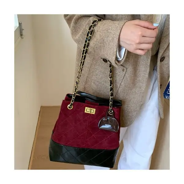Textured Vintage Crossbody Satchel with Charm