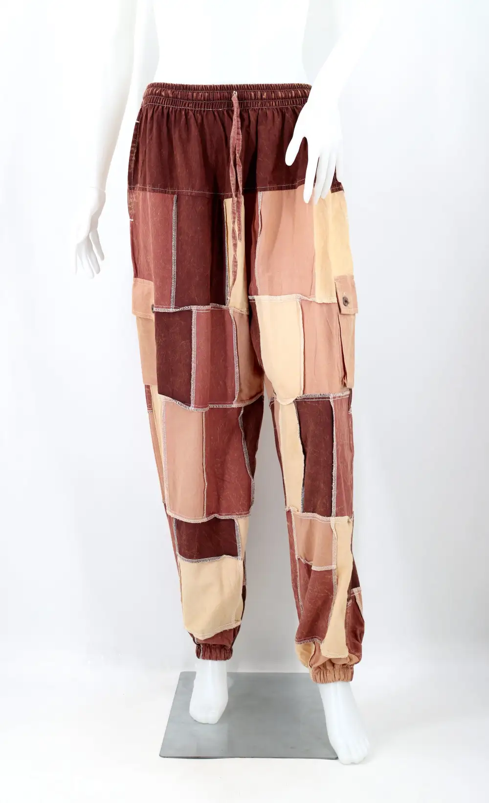 Women's Artful Harem Cargo Patchwork Cargo Pants