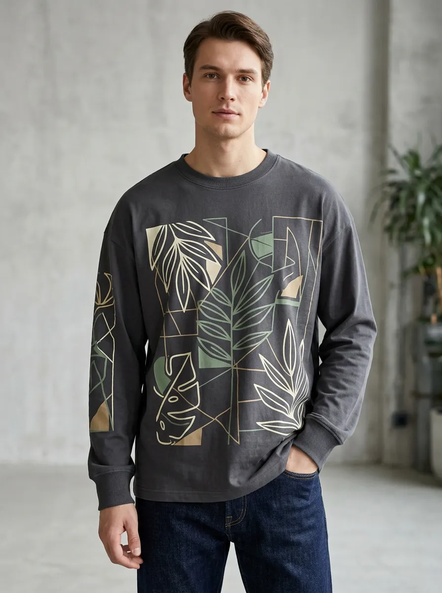 Men's Understated Look Casual Style Long Sleeve Top