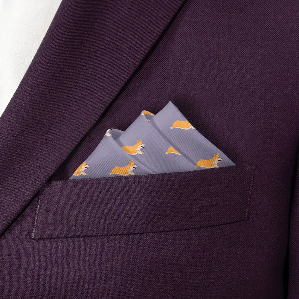 Smart Formal Animal Motif Dog Motif Pocket Square