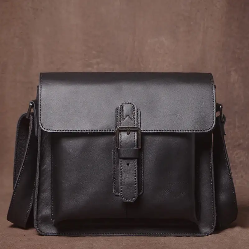 Vintage Genuine Leather Satchel Bag – Unisex Structured Work & Travel Bag