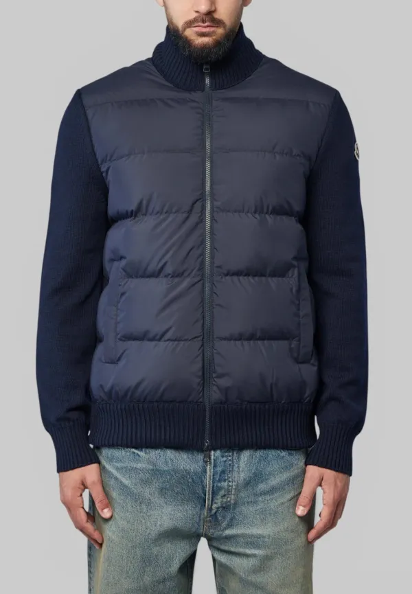 Zip-Front High-Collar Bomber Jacket