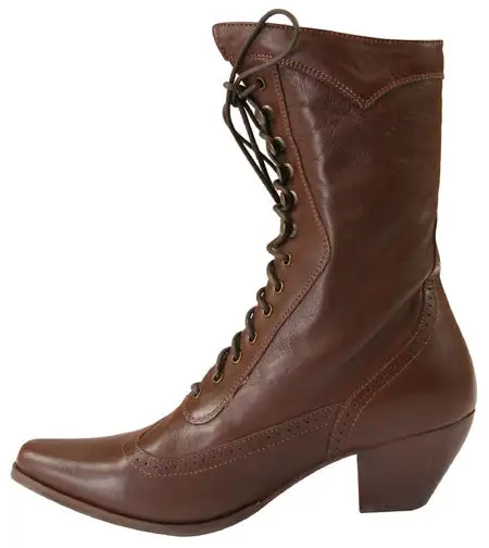 Women's Polished Casual Side Zip Victorian Lace Up Boots