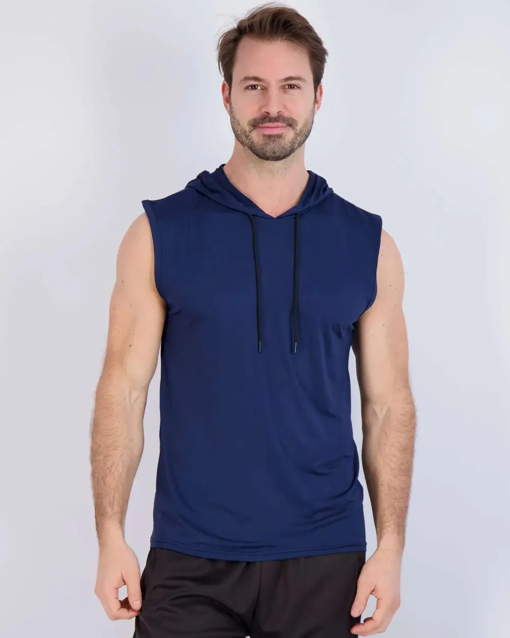 Men's Dry-Fit Active Hooded Tank Top Workout Drawstring Top (Available in Big & Tall)