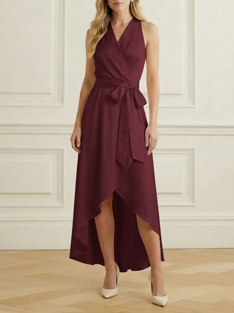 Trim Neck Maxi Dress
