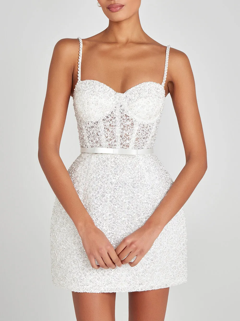 Sequin Bow Party Delicate Mini Dress