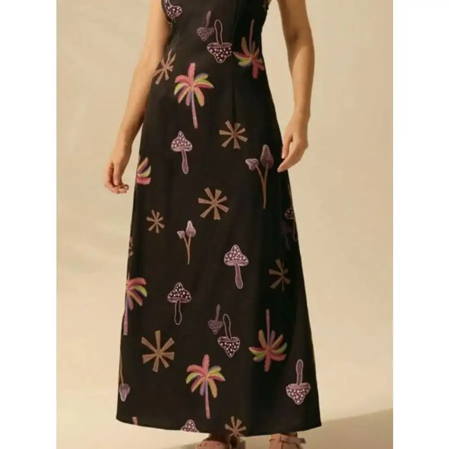 Soft Printed Sleeveless Maxi Dress
