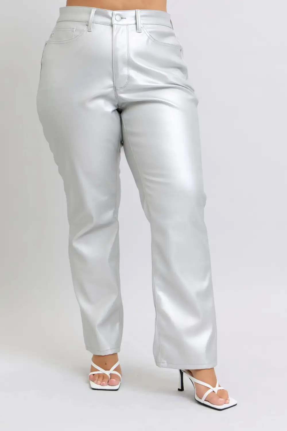 Full Size High Waist Faux Leather Pants Plus Size