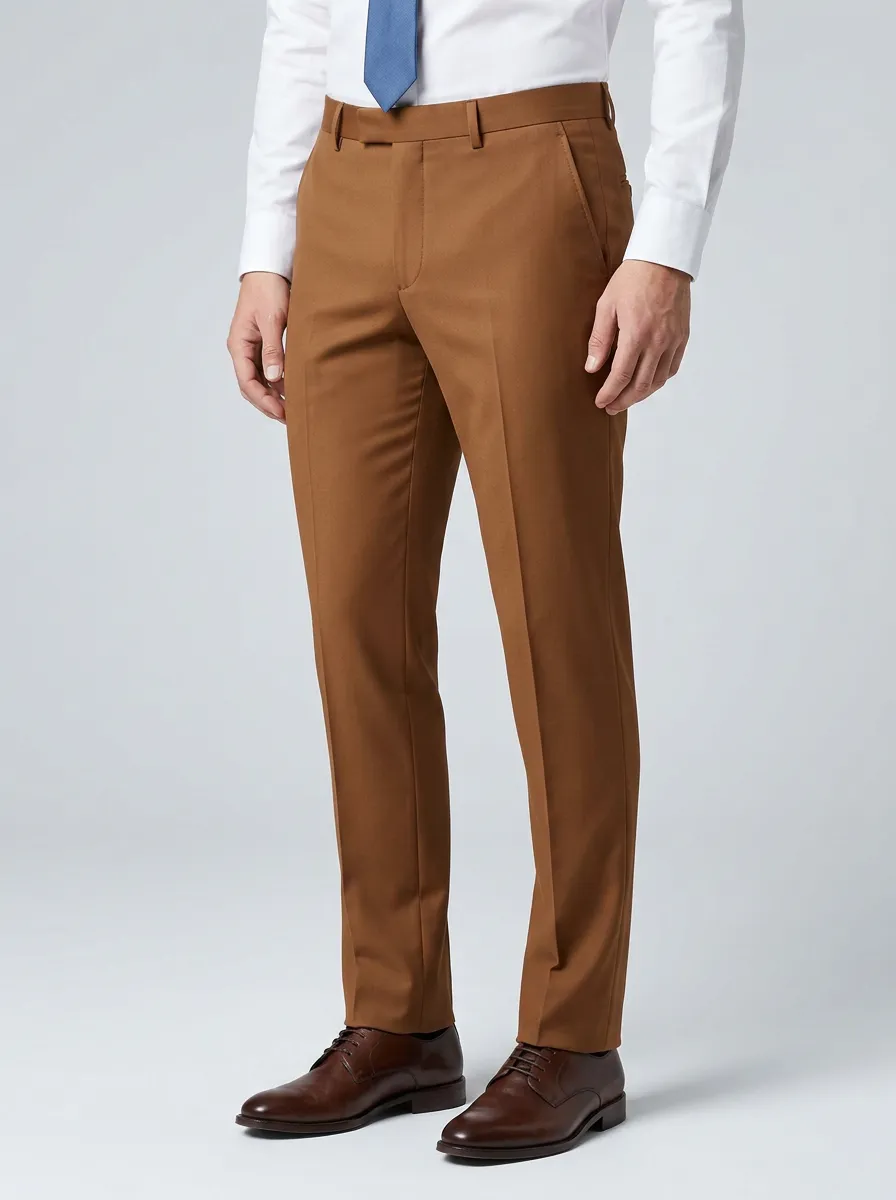 Straight-Leg Men's Tailored Suit Trousers