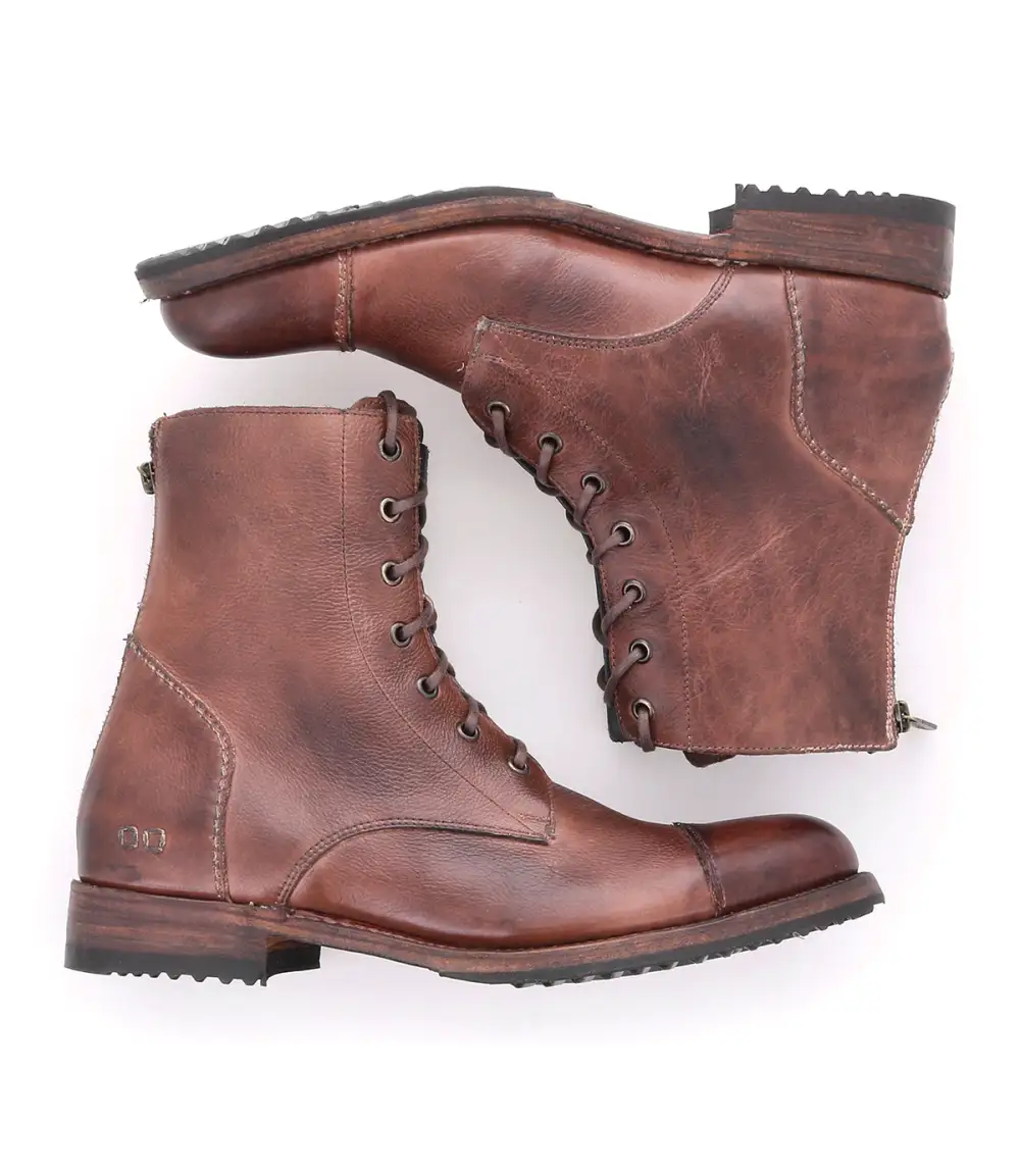 Back Zip Welted Rugged Heritage Ankle Boots