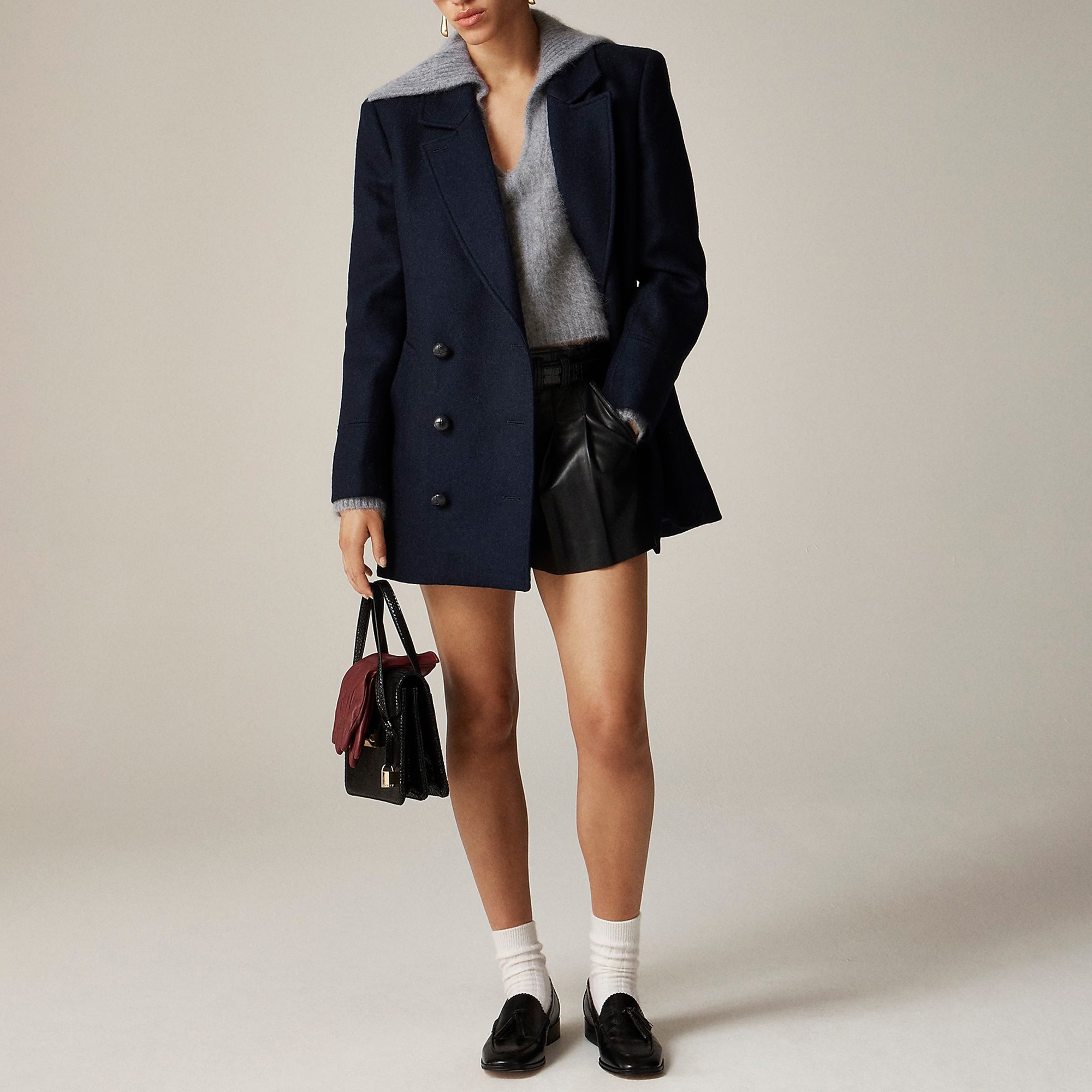 Peacoat Wool-Blend Melton Jackets