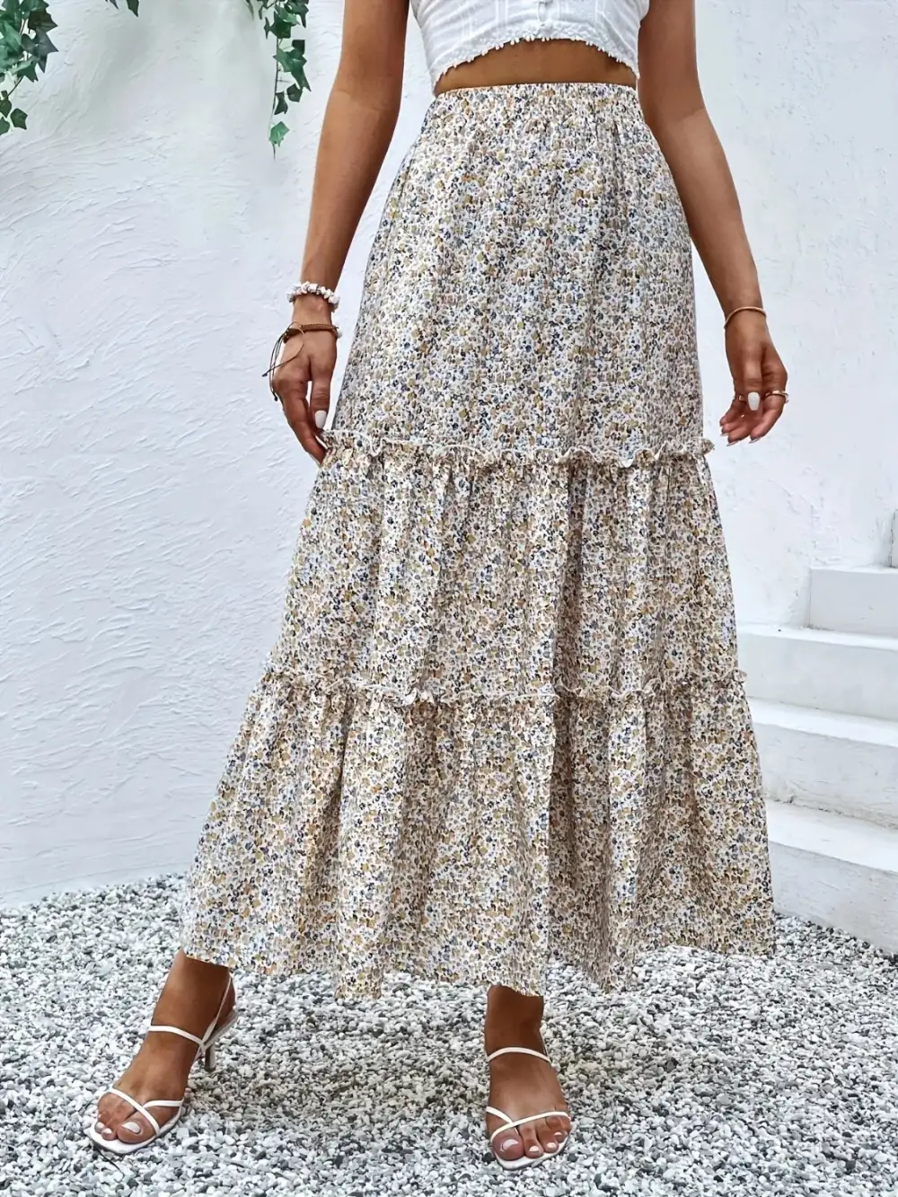 Softline Printed Frill Skirt