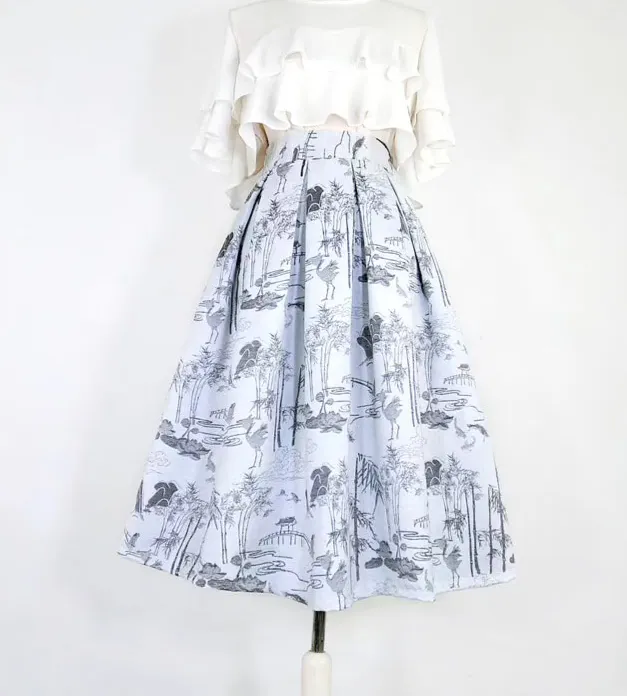 Airy Comfort Everyday Casual Embroidered Skirt