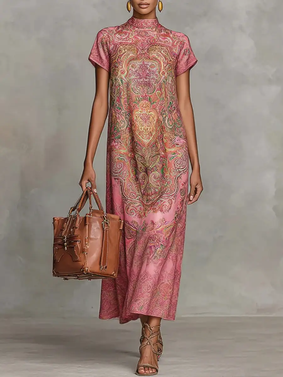 Sleeve Neck Maxi Dress