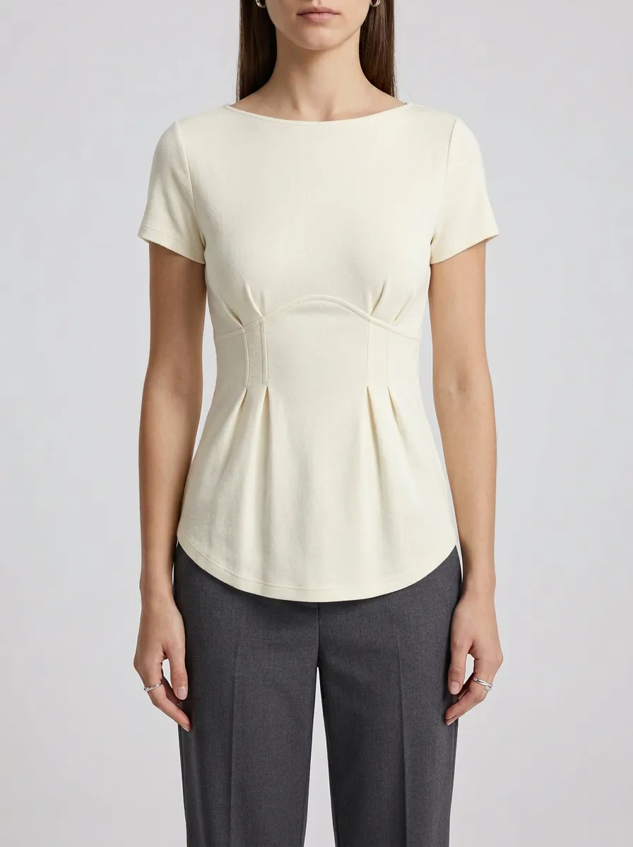 Corset-Style Pleated Fitted Corset-Style Top