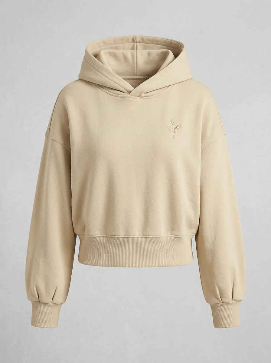 Women's Minimalist Nature Lover Small Leaf Printed Hoodie