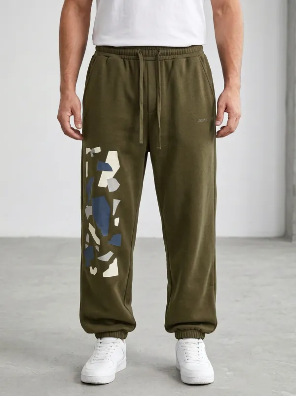 Sweatpants Geometric Patchwork Men's Sweatpants