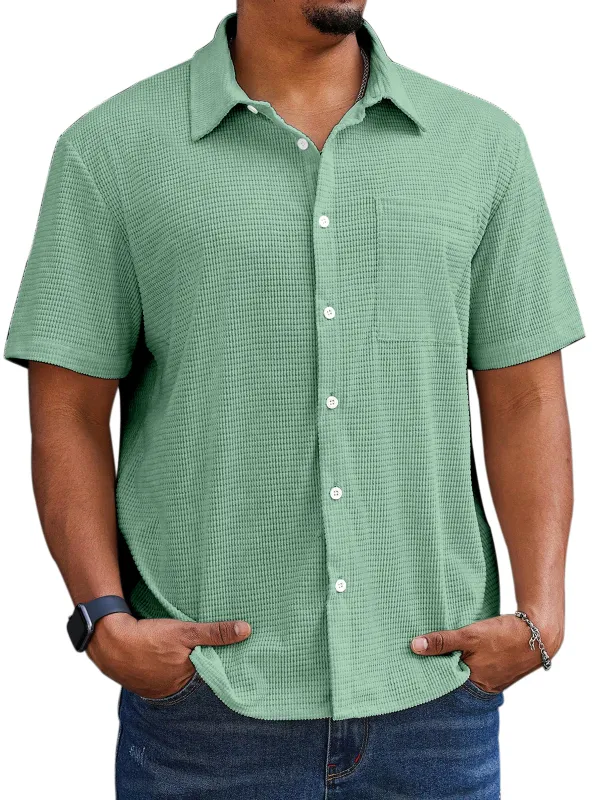 Textured Knit Short Sleeve Shirt