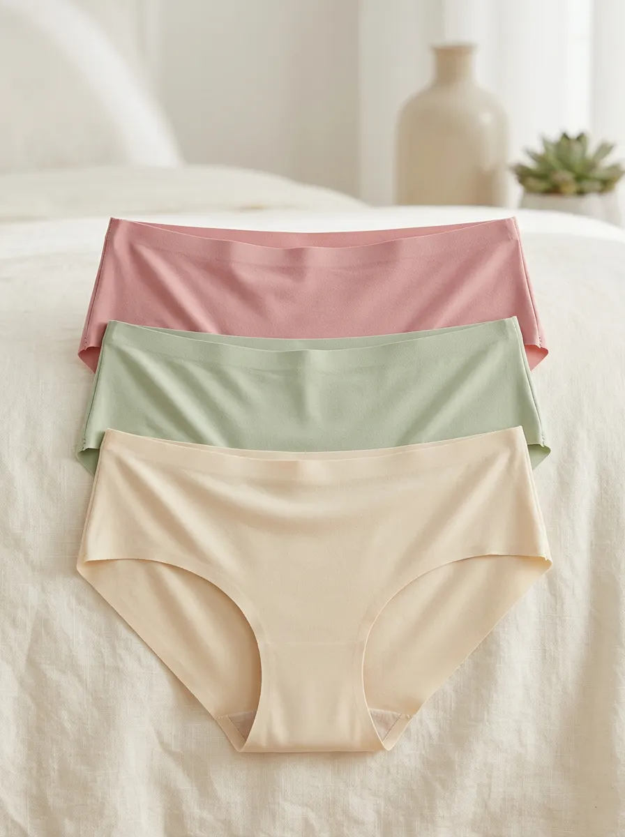Women's Whimsical Seamless Pastel Solid Color Three-Pack Panties