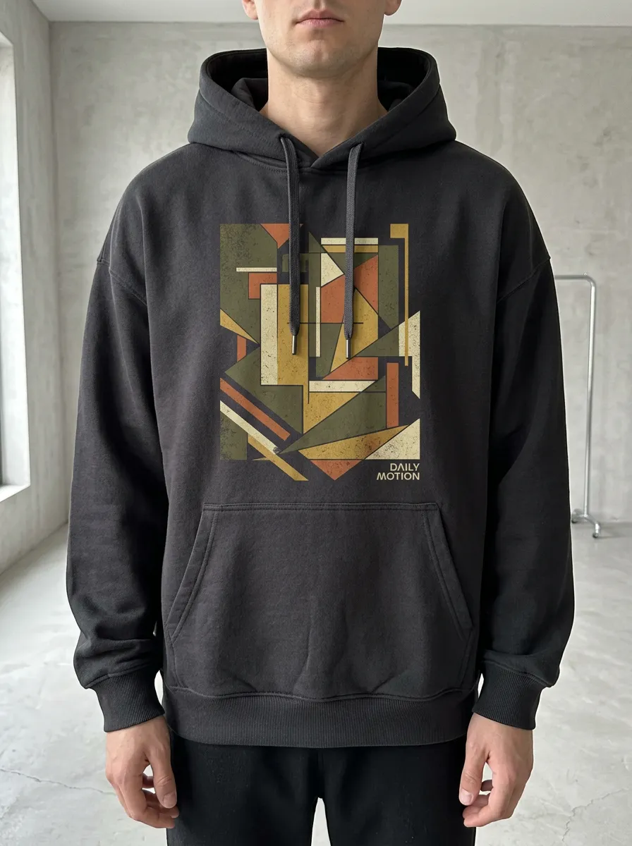 Unisex Multicolored Geometric Front Hoodie