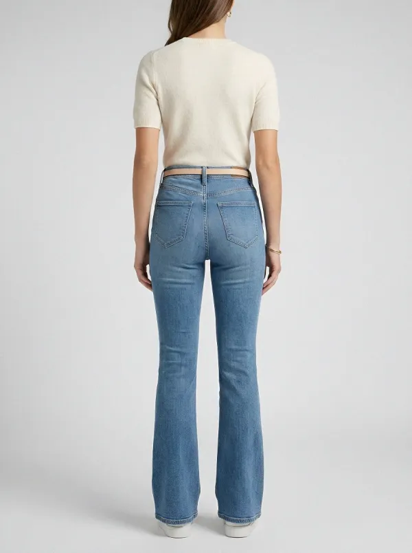 Elegant Refined Women's High-Waist Stretch Flare Jeans