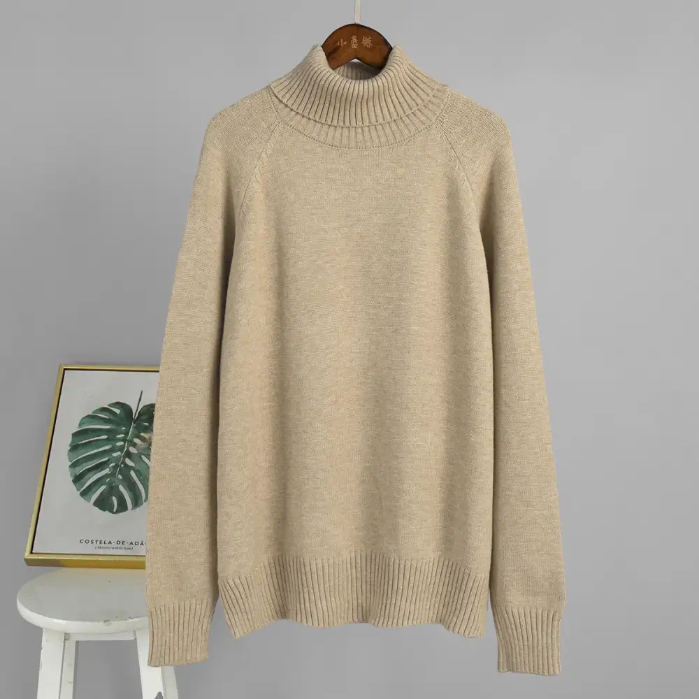 Detail-Rich Women's Knit High-Neck Relaxed Sweater