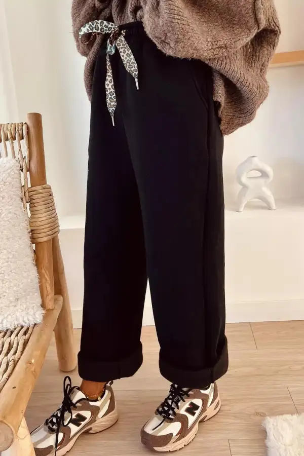 High Waist Drawstring Straight Leg Casual Pants