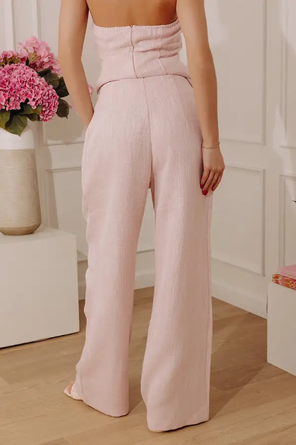 High Waist Wide Leg Knit Unlined Pants
