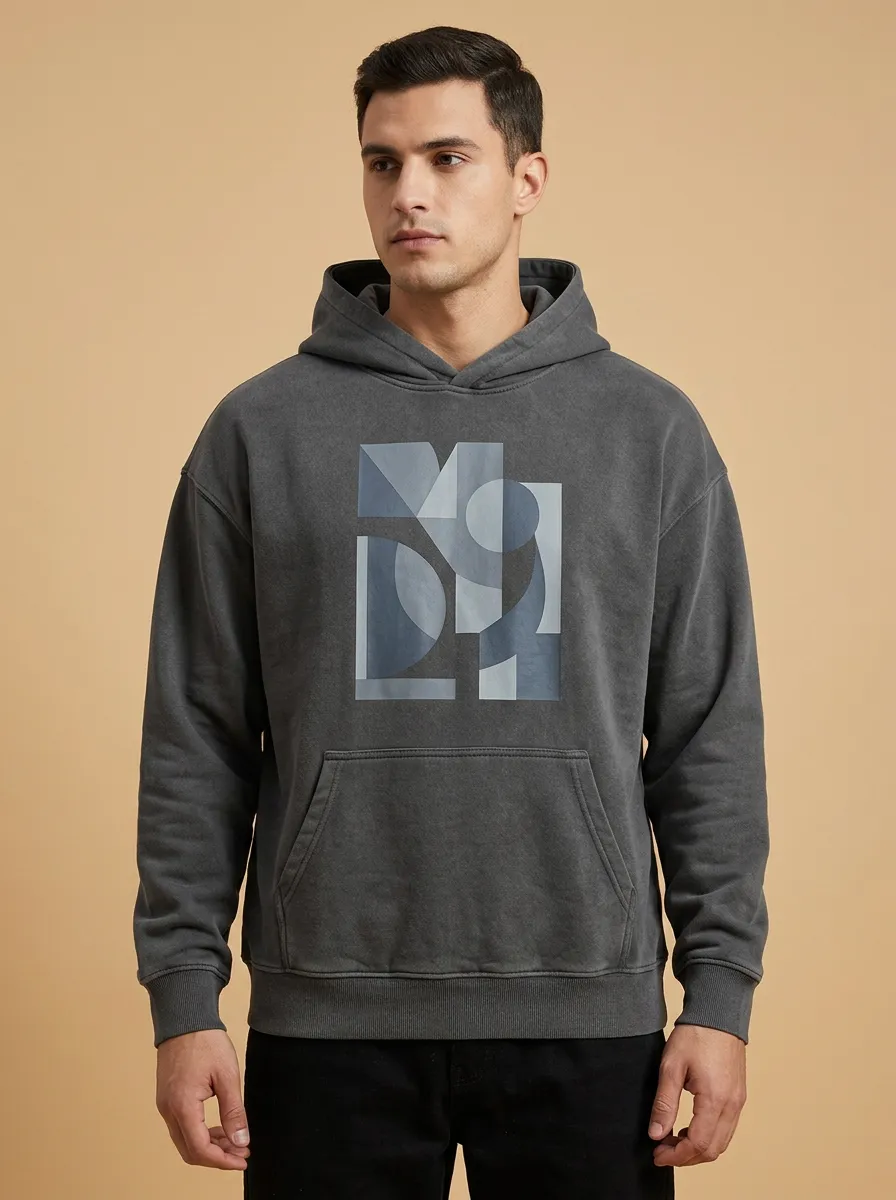 Men's Geometric Abstract Print Hoodie