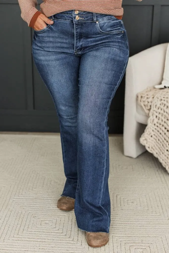 High-Rise Tummy Control Bootcut Clean Finish Everyday Jeans
