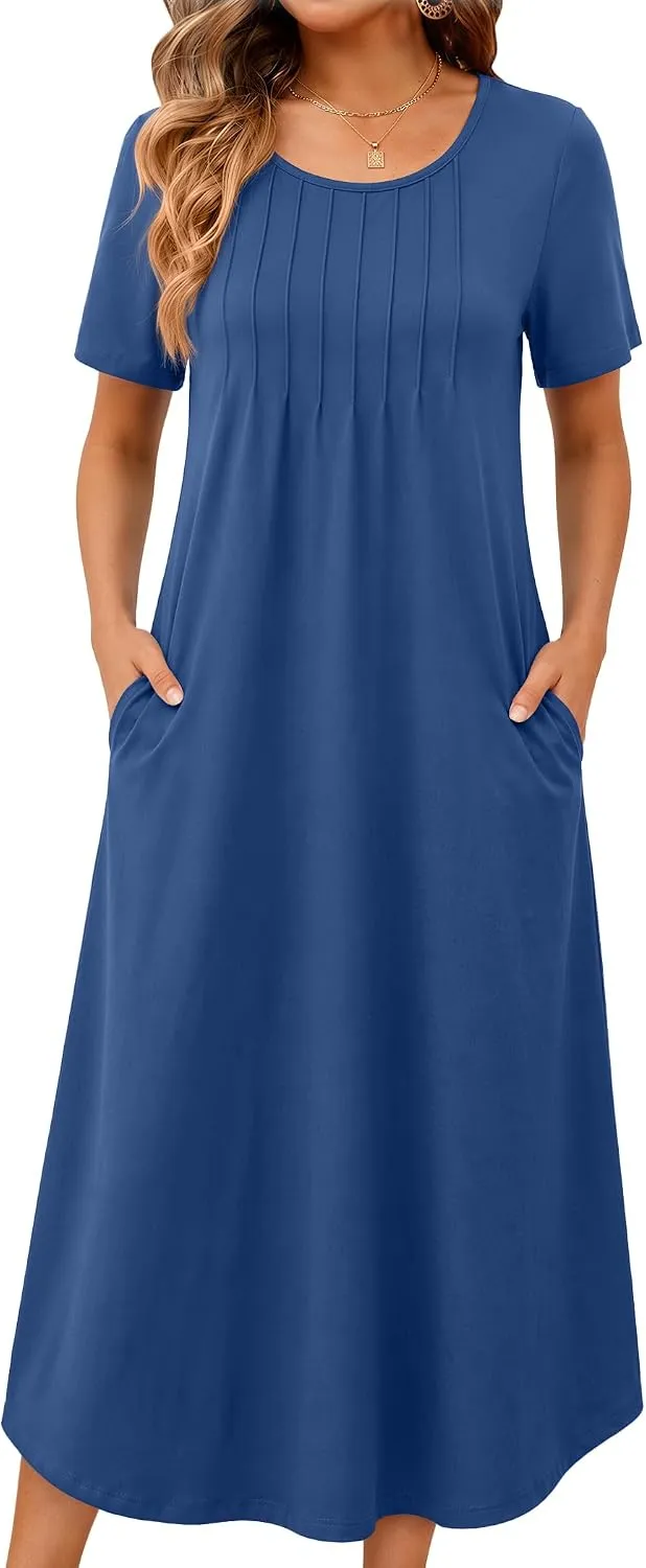Ekouaer Cotton Nightgowns for Women Plus Size Moo Moos with Pockets