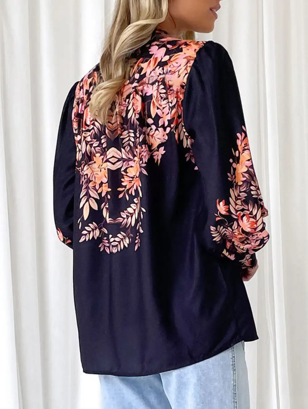 Lantern Sleeve Printed Top