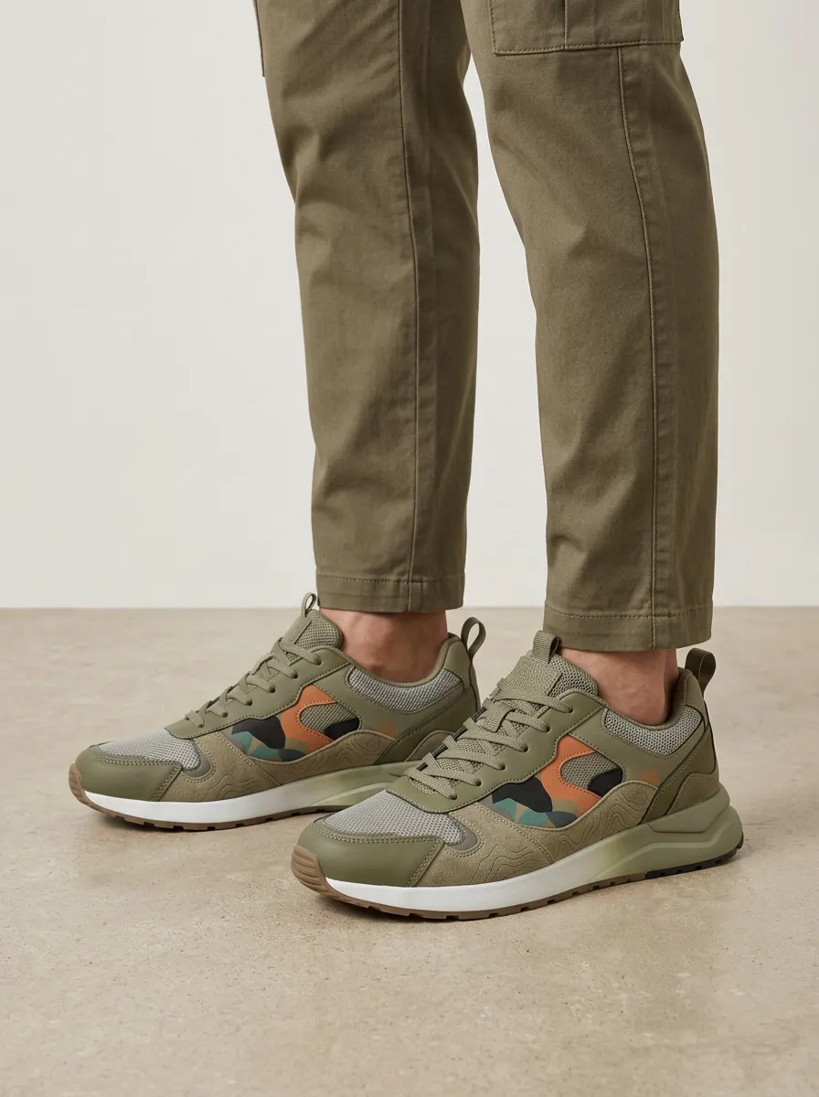 Men's Outdoor Adventure Camouflage Printed Sneakers