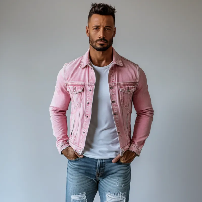 Washed Denim Utility Pocket Jacket