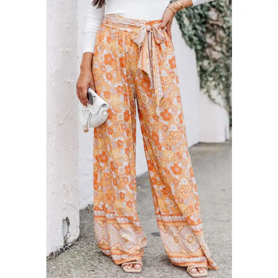 Tie Front Wide Leg Pants