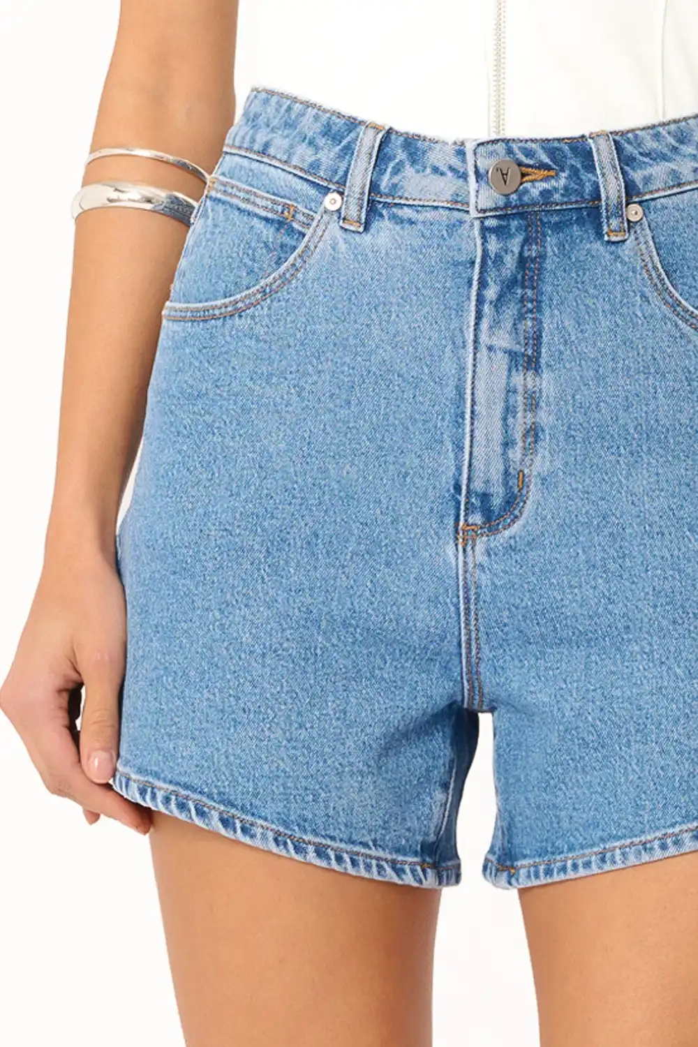 Denim High Waist Pocket Casual Shorts
