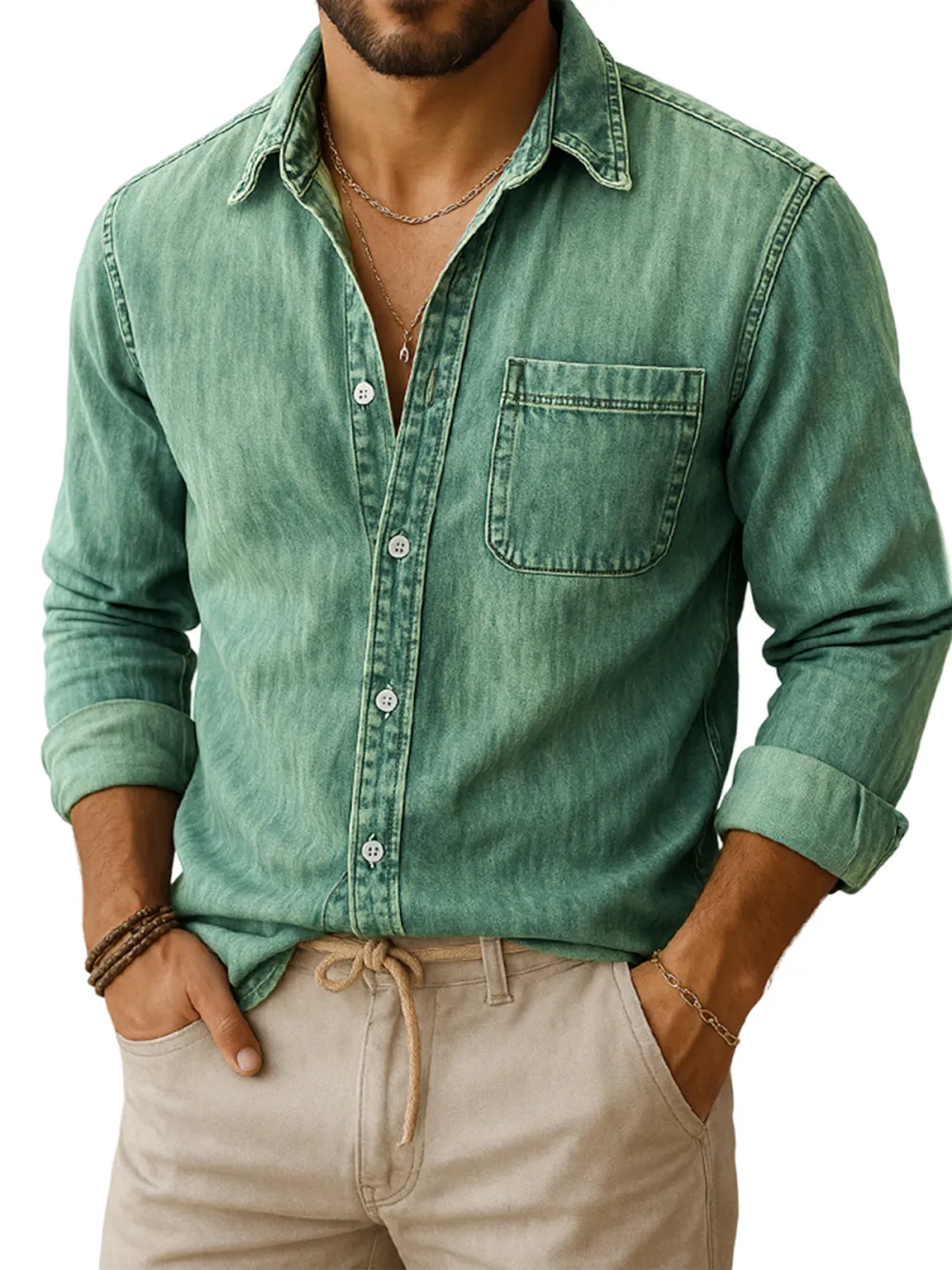 Relaxed Long Sleeve Pocket Shirt
